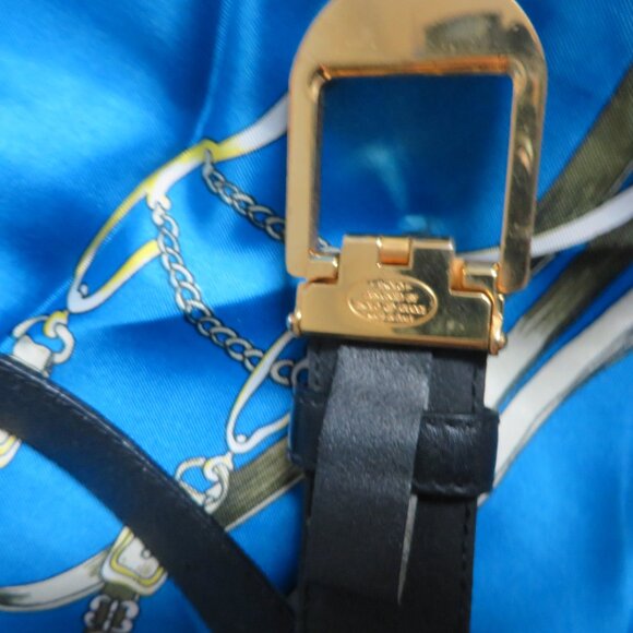 ❤️ 80 / 32 PAOLO GUCCI Horsebit and Logo Gold Belt Buckle &  Black Leather Belt main image 11